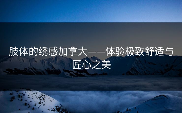 肢体的绣感加拿大——体验极致舒适与匠心之美