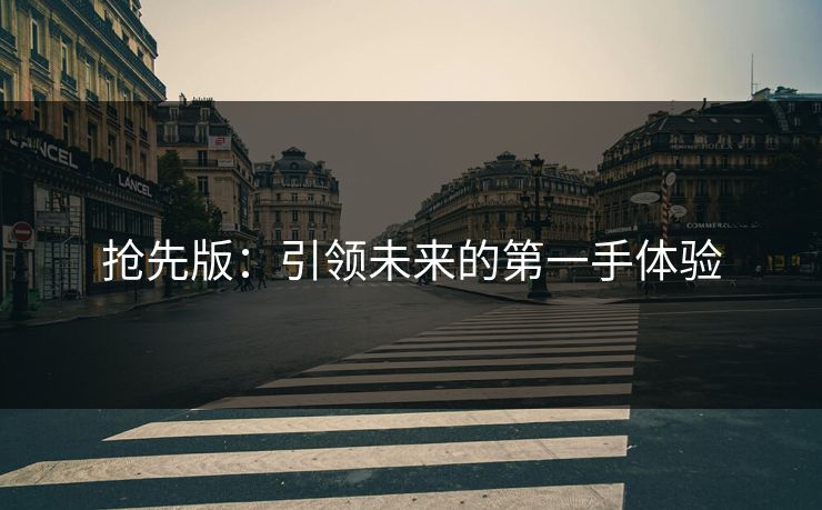抢先版：引领未来的第一手体验
